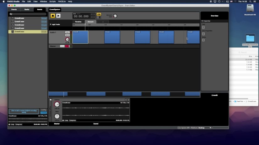 Video tutorial on creating a crowd ambience system in FMOD
